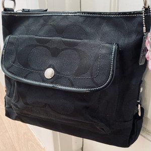 Coach F16550 Black Canvas Monogram Crossbody
